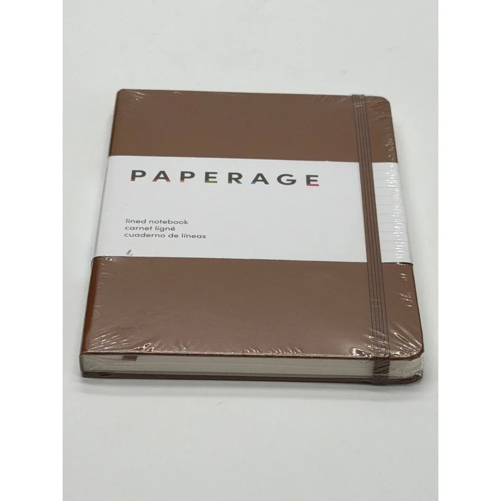 Paperage Lined Notebook Brown Hardcover Journal 160‎ Pages 5.6x8 inch 100gsm